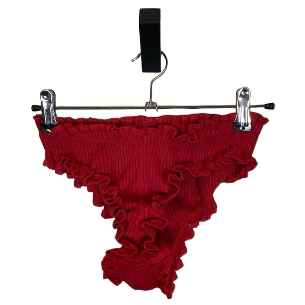 Are You Am I red ruffle bottom